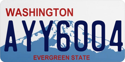 WA license plate AYY6004