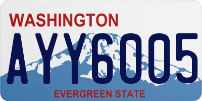 WA license plate AYY6005