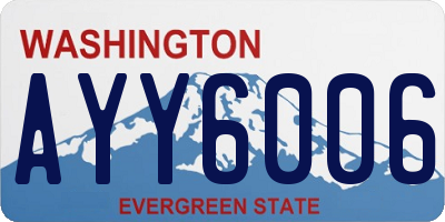 WA license plate AYY6006