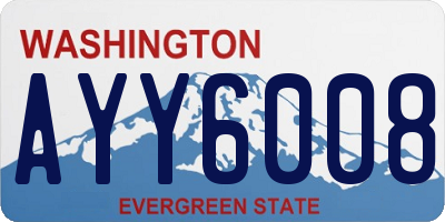 WA license plate AYY6008