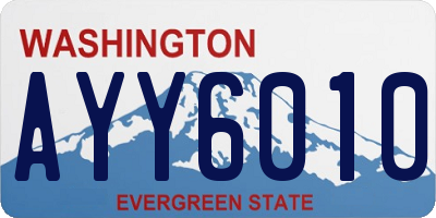 WA license plate AYY6010