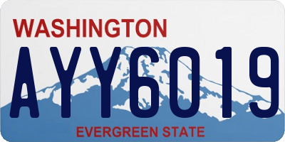 WA license plate AYY6019