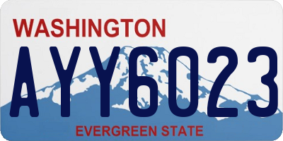 WA license plate AYY6023