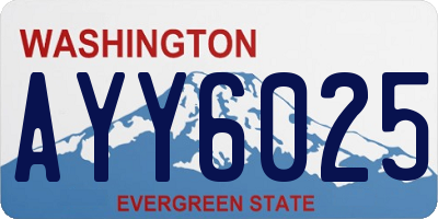 WA license plate AYY6025