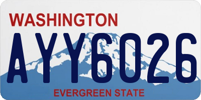 WA license plate AYY6026