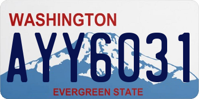 WA license plate AYY6031