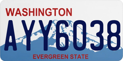 WA license plate AYY6038