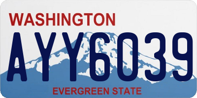 WA license plate AYY6039