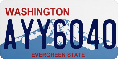 WA license plate AYY6040