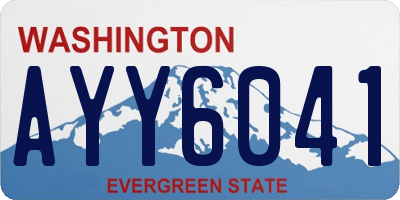 WA license plate AYY6041