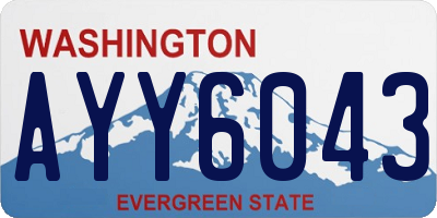 WA license plate AYY6043