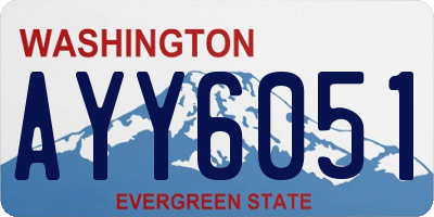 WA license plate AYY6051