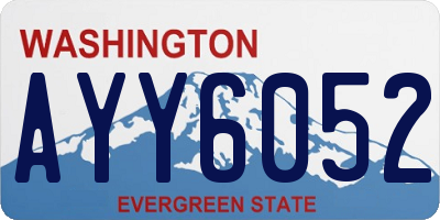 WA license plate AYY6052