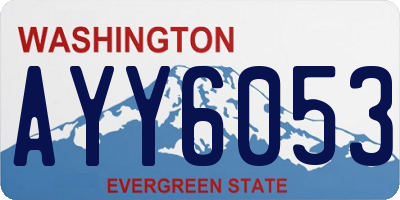 WA license plate AYY6053