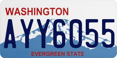 WA license plate AYY6055