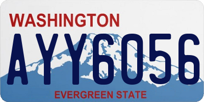 WA license plate AYY6056