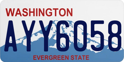 WA license plate AYY6058