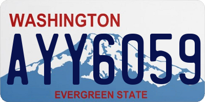 WA license plate AYY6059