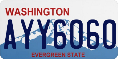 WA license plate AYY6060