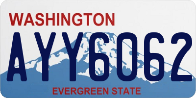 WA license plate AYY6062