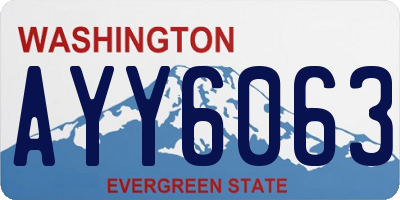 WA license plate AYY6063