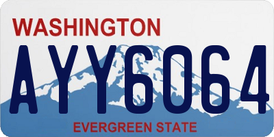 WA license plate AYY6064