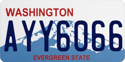 WA license plate AYY6066