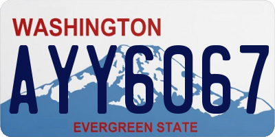 WA license plate AYY6067