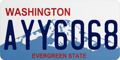 WA license plate AYY6068