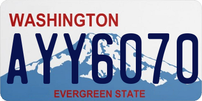 WA license plate AYY6070