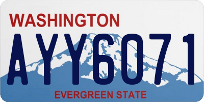 WA license plate AYY6071