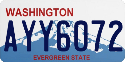 WA license plate AYY6072