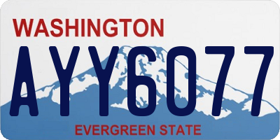 WA license plate AYY6077