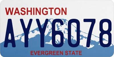 WA license plate AYY6078