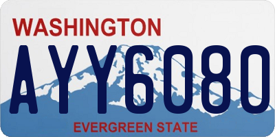 WA license plate AYY6080