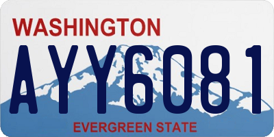 WA license plate AYY6081