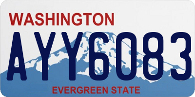 WA license plate AYY6083