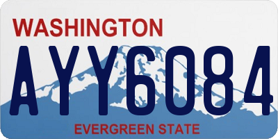 WA license plate AYY6084