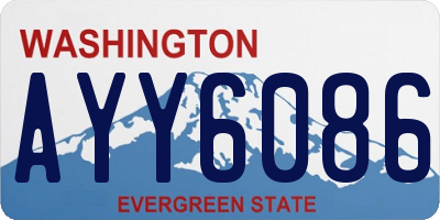 WA license plate AYY6086