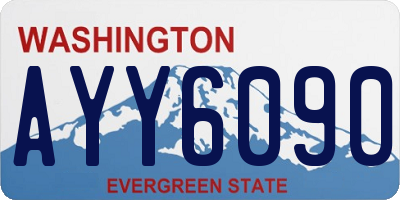 WA license plate AYY6090