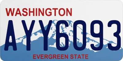 WA license plate AYY6093