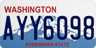 WA license plate AYY6098