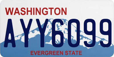 WA license plate AYY6099