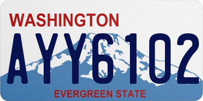 WA license plate AYY6102