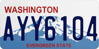 WA license plate AYY6104