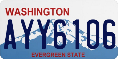 WA license plate AYY6106