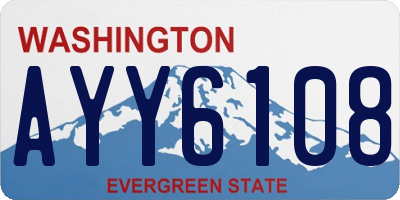 WA license plate AYY6108