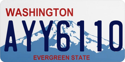 WA license plate AYY6110