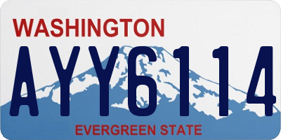 WA license plate AYY6114