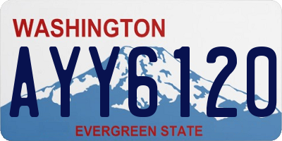 WA license plate AYY6120